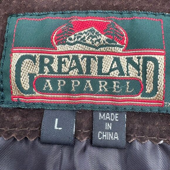 GREATLAND APPAREL Men's Large Vintage‎ Brown Genuine Leather Vest Western Cowboy - Picture 3 of 7